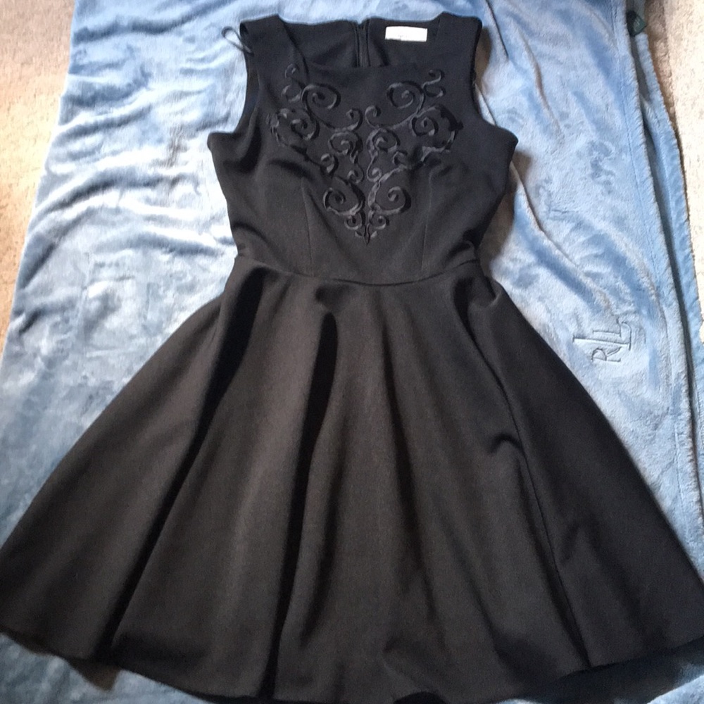Black, Closet, fit-and-flare dress. UK size 12.
